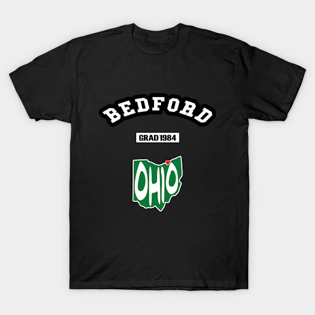 🐱‍👤 Bedford Ohio Strong, Ohio Map, Graduated 1984, City Pride T-Shirt by Pixoplanet